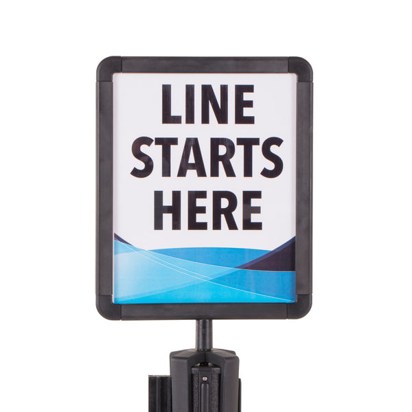 Plastic Stanchion Horizontal/Vertical Sign Holder with Plexiglass Covers for USW ChainBoss, Sentry & Sentry PLUS Stanchions