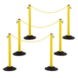 US Weight ChainBoss Yellow Fillable Crowd Control Plastic Stanchions With 10' of Plastic Chain