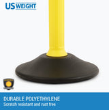 US Weight ChainBoss Yellow Pre-Filled Crowd Control Plastic Stanchions With 10' of Plastic Chain