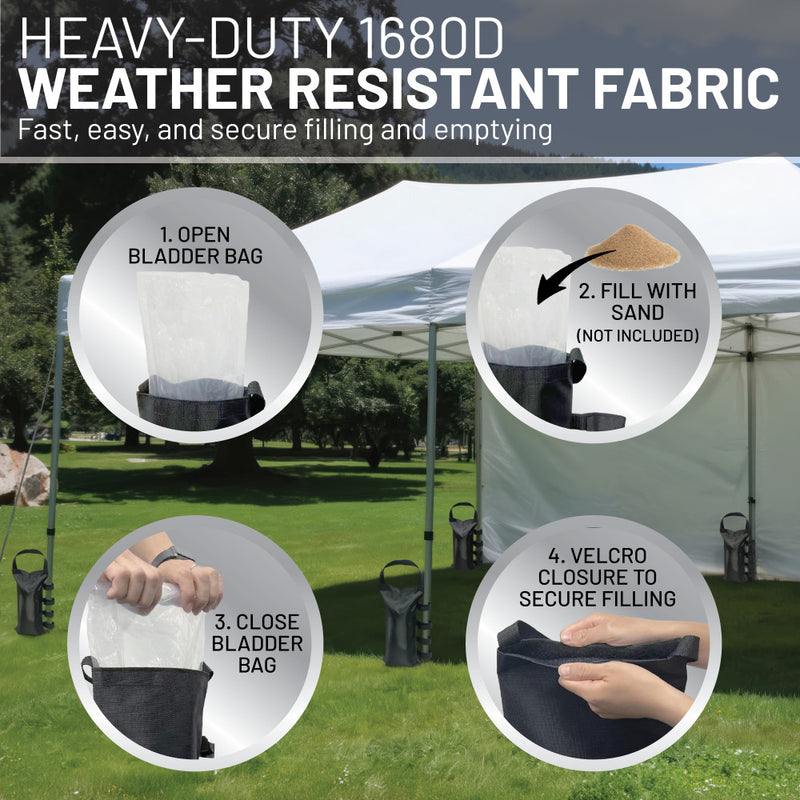 US Weight Economy Black Fillable Canopy Weight Bags (4-Pack)