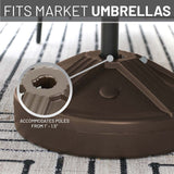 US Weight Durable 50LB Capacity Fillable Umbrella Base for Patio Table