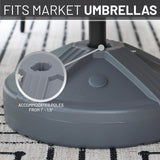 US Weight Durable 50LB Capacity Fillable Umbrella Base for Patio Table