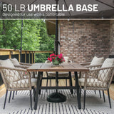 US Weight Durable 50LB Capacity Fillable Umbrella Base for Patio Table