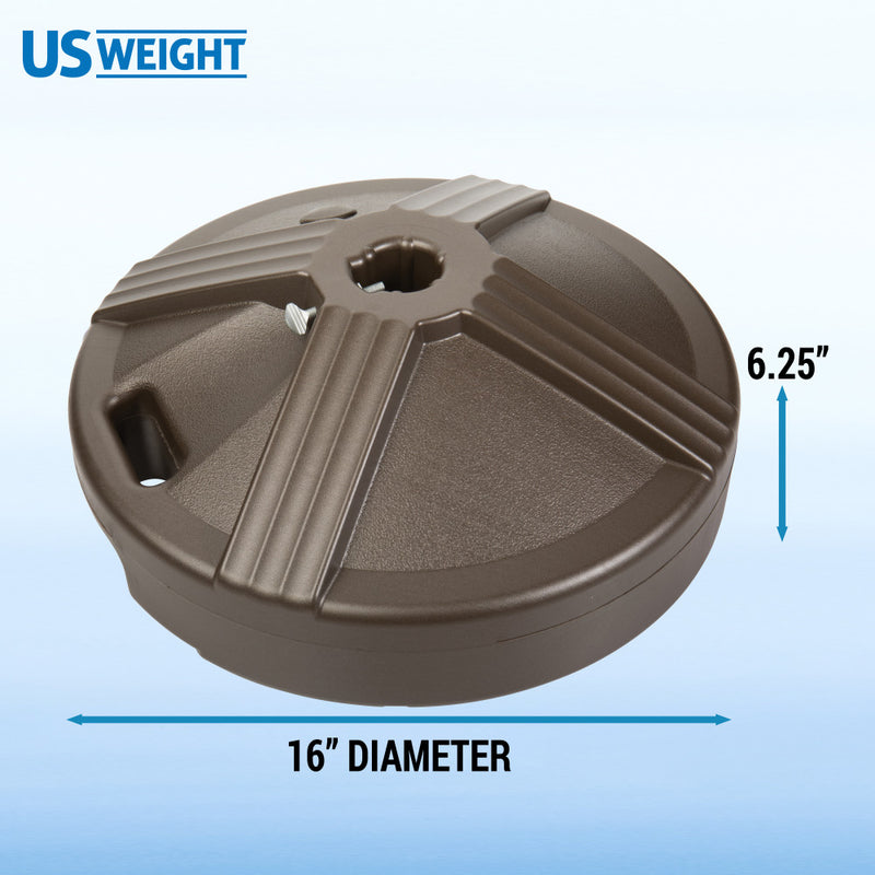 US Weight Durable 50LB Capacity Fillable Umbrella Base for Patio Table Beige