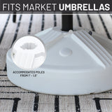 US Weight Durable 50LB Capacity Fillable Umbrella Base for Patio Table