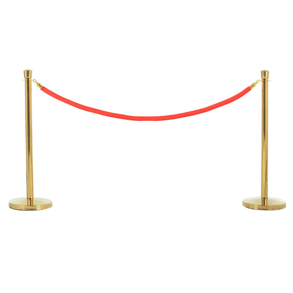 US Weight Brass Post and Rope - Red