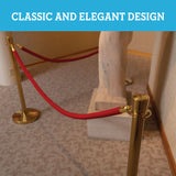 US Weight Brass Post and Rope - Red
