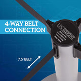 US Weight Premium Silver Steel Stanchions with 7.5' Belt - Multiple Color Options