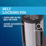 US Weight Premium Silver Steel Stanchions with 7.5' Belt - Multiple Color Options