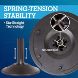 US Weight Premium Black Steel Stanchion with 7.5-Foot Retractable Belt Crowd Control Barrier