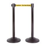 US Weight Premium Black Steel Stanchion with 7.5' Foot Retractable Belt - Multiple Color Options