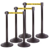 US Weight Premium Black Steel Stanchion with 7.5' Foot Retractable Belt - Multiple Color Options