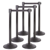 US Weight Premium Black Steel Stanchion with 7.5' Foot Retractable Belt - Multiple Color Options