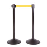 US Weight Premium Black Steel Stanchion with 7.5' Foot Retractable Belt - Multiple Color Options