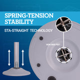 US Weight Premium Silver Steel Stanchion with 7.5-Foot Retractable Belt Crowd Control Barrier