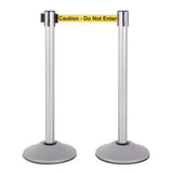 US Weight Premium Silver Steel Stanchions with 7.5' Belt - Multiple Color Options
