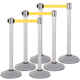 US Weight Premium Silver Steel Stanchions with 7.5' Belt - Multiple Color Options