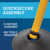 US Weight Heavy Duty Yellow Steel Stanchion with 7.5-Foot Retractable Belt Crowd Control Barrier