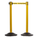 US Weight US Weight Heavy Duty Yellow Premium Steel Stanchion with 7.5-Foot Retractable Belt