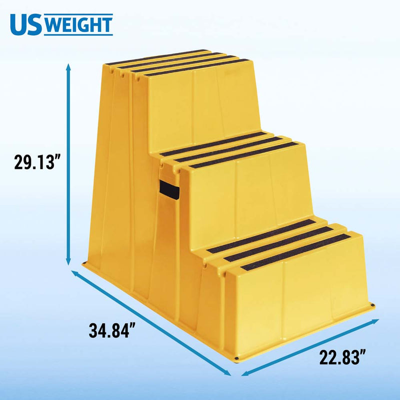 US Weight Yellow Safety Steps – Lightweight & Durable Anti-Slip Step Stools with High Visibility for Home, Office, and Industrial Use
