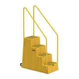 US Weight 4-Step Yellow Rolling Safety Step Stool with Handrails & Wheels (500 lbs. Capacity)