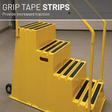 US Weight 4-Step Yellow Rolling Safety Step Stool with Handrails & Wheels (500 lbs. Capacity)