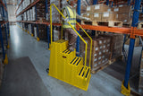 US Weight 4-Step Yellow Rolling Safety Step Stool with Handrails & Wheels (500 lbs. Capacity)
