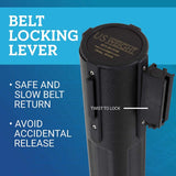 US Weight Sentry Stanchion with 6.5-Foot Retractable Belt Quick Setup Crowd Control Barrier