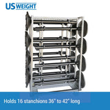 US Weight Heavy Duty Stanchion Storage Transport Cart Holds 16 Posts for Crowd Control Barriers