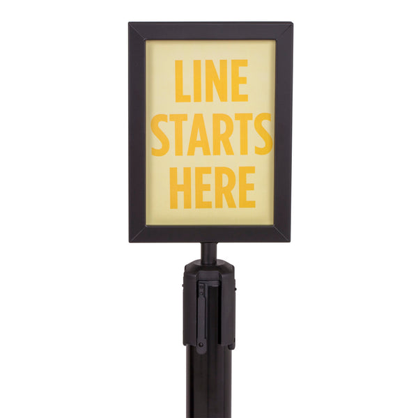 US Weight Steel Stanchion Steel Frame Sign Holder with Plexiglass Covers Compatible with ONLY Steel Stanchions