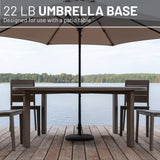 US Weight 22 lbs. Prefilled Heavy Duty Black Patio Umbrella Base 