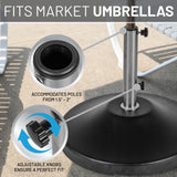 US Weight 120-Pound Heavy Duty Fillable Freestanding Weighted Umbrella Base Stand