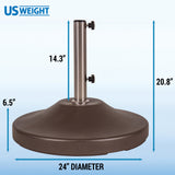 US Weight 120-Pound Heavy Duty Fillable Freestanding Weighted Umbrella Base Stand