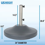 US Weight 120-Pound Heavy Duty Fillable Freestanding Weighted Umbrella Base Stand