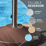US Weight 120-Pound Heavy Duty Fillable Freestanding Weighted Umbrella Base Stand