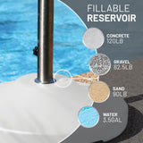 US Weight 120-Pound Heavy Duty Fillable Freestanding Weighted Umbrella Base Stand