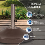 US Weight 120-Pound Heavy Duty Fillable Freestanding Weighted Umbrella Base Stand