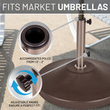 US Weight 120-Pound Heavy Duty Fillable Freestanding Weighted Umbrella Base Stand