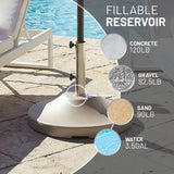 US Weight 120LB Capacity Fillable Free Standing Umbrella Base