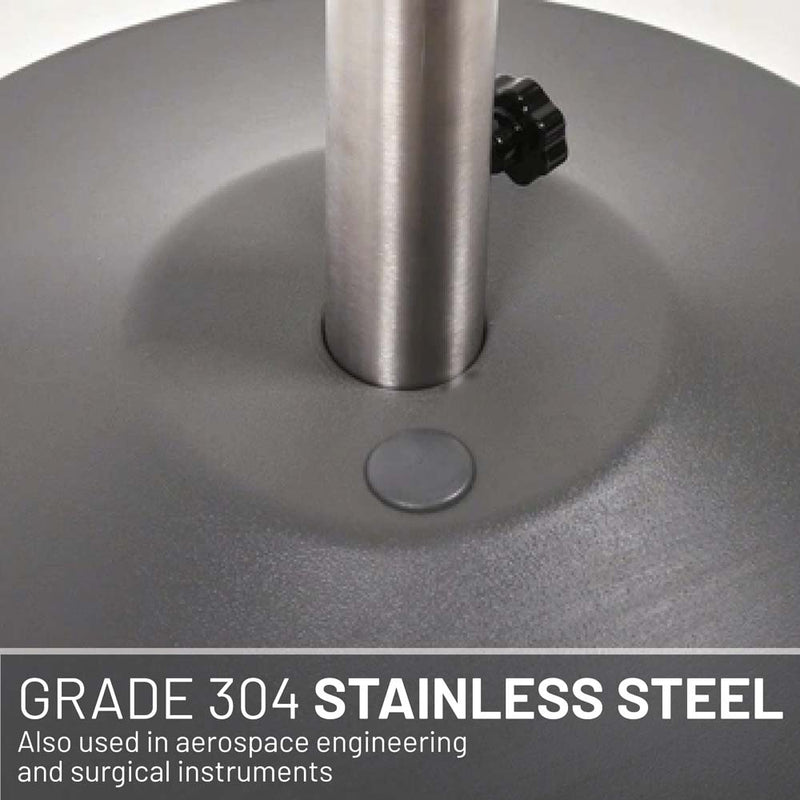 US Weight Base Per Ombrellone Fai-da-Te Commerciale 61 Cm - Riempibile Con Sabbia/Acqua, Con Ruota E Maniglia, Per Pali Fino A 5 Cm - 5