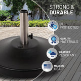 US Weight 80-Pound Heavy Duty Fillable Freestanding Weighted Umbrella Base Stand