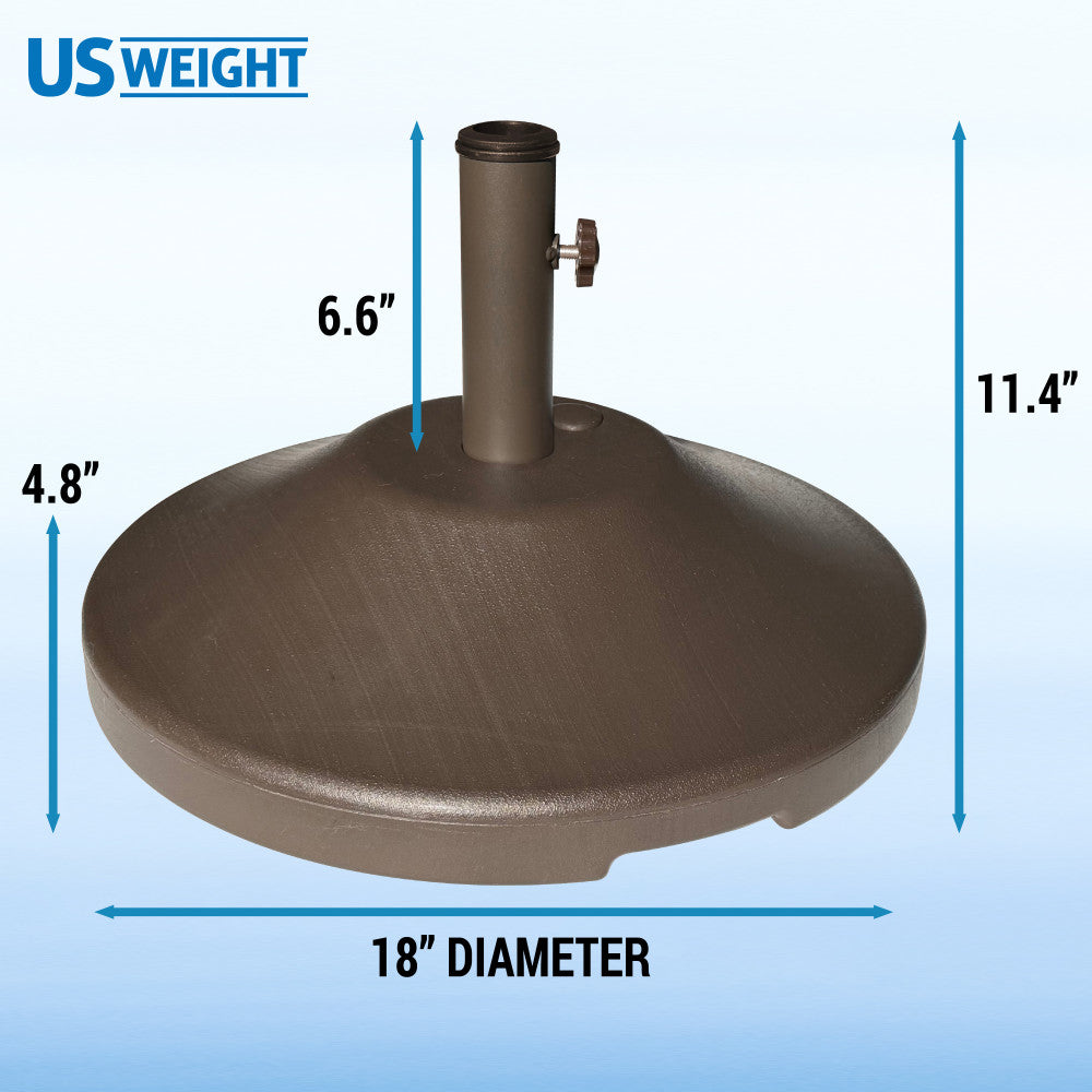 US Weight 30 lb. Pre-Filled Umbrella Base for Patio Table Black