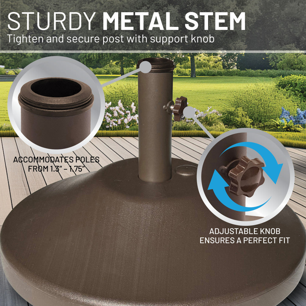 US Weight 30 lb. Pre-Filled Umbrella Base for Patio Table Black