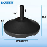 US Weight 30-Pound Durable Concrete Pre-filled Patio Table Weighted Umbrella Base Stand