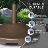 US Weight 30-Pound Durable Concrete Pre-filled Patio Table Weighted Umbrella Base Stand
