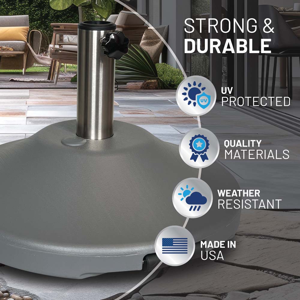US Weight Premium 50 Pound Prefilled Umbrella Base for Patio Table Bronze