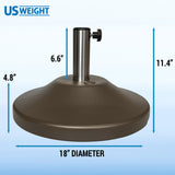 US Weight 50-Pound Durable Concrete Pre-filled Patio Table Weighted Umbrella Base Stand