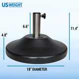 US Weight 50-Pound Durable Concrete Pre-filled Patio Table Weighted Umbrella Base Stand