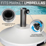 US Weight 50-Pound Durable Concrete Pre-filled Patio Table Weighted Umbrella Base Stand
