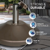 US Weight 50-Pound Durable Concrete Pre-filled Patio Table Weighted Umbrella Base Stand
